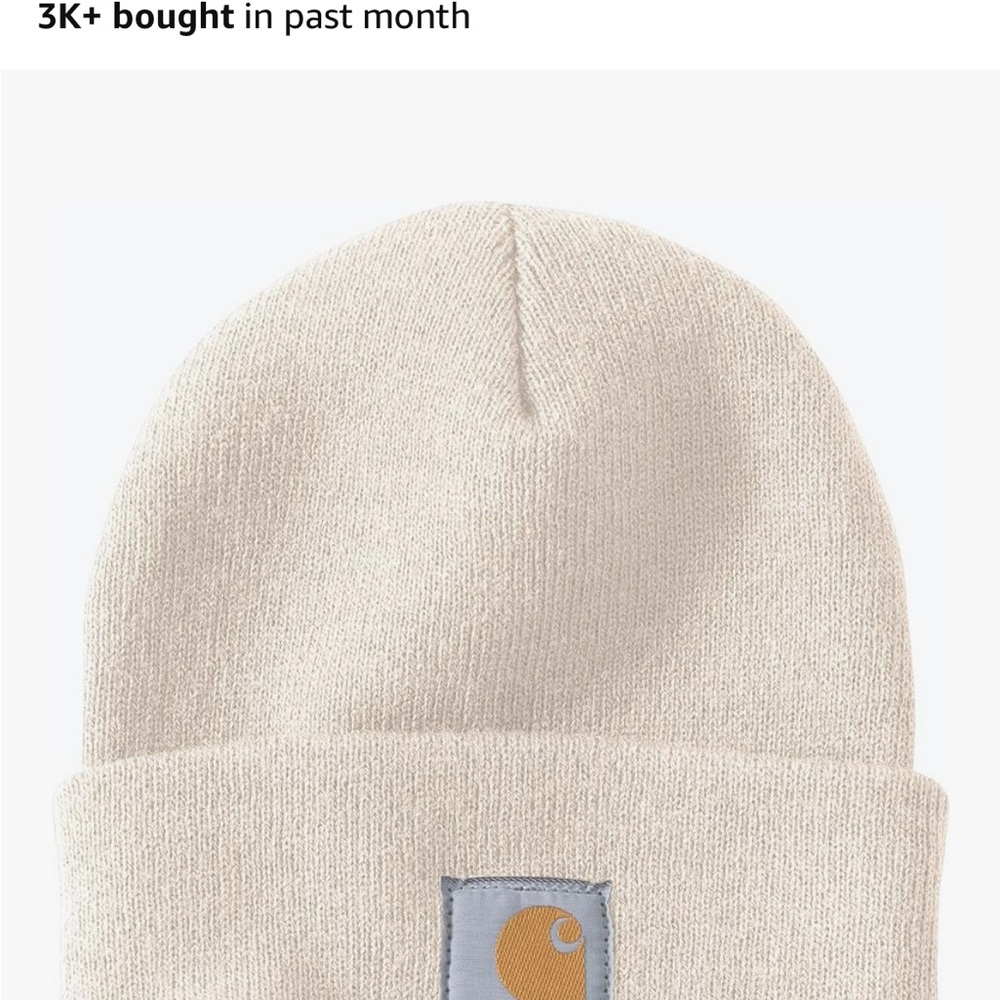 Carhartt 🤍 Cream Rib-Knit Beanie